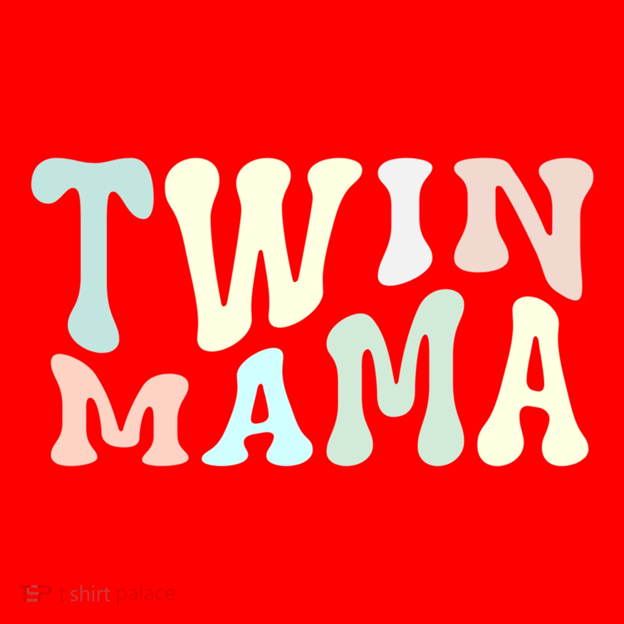 Retro Twin Mama Twin Mom Established Mom Motherhood Gift Santa Hat