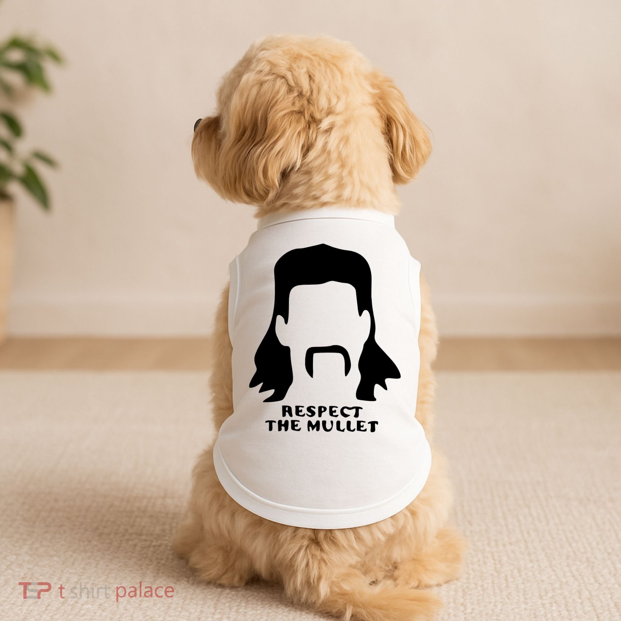 Respect The Mullet It's Mullet Time Funny Redneck Mullet Doggie Tank