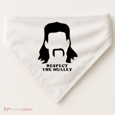 Respect The Mullet It's Mullet Time Funny Redneck Mullet USA-Made Doggie Bandana