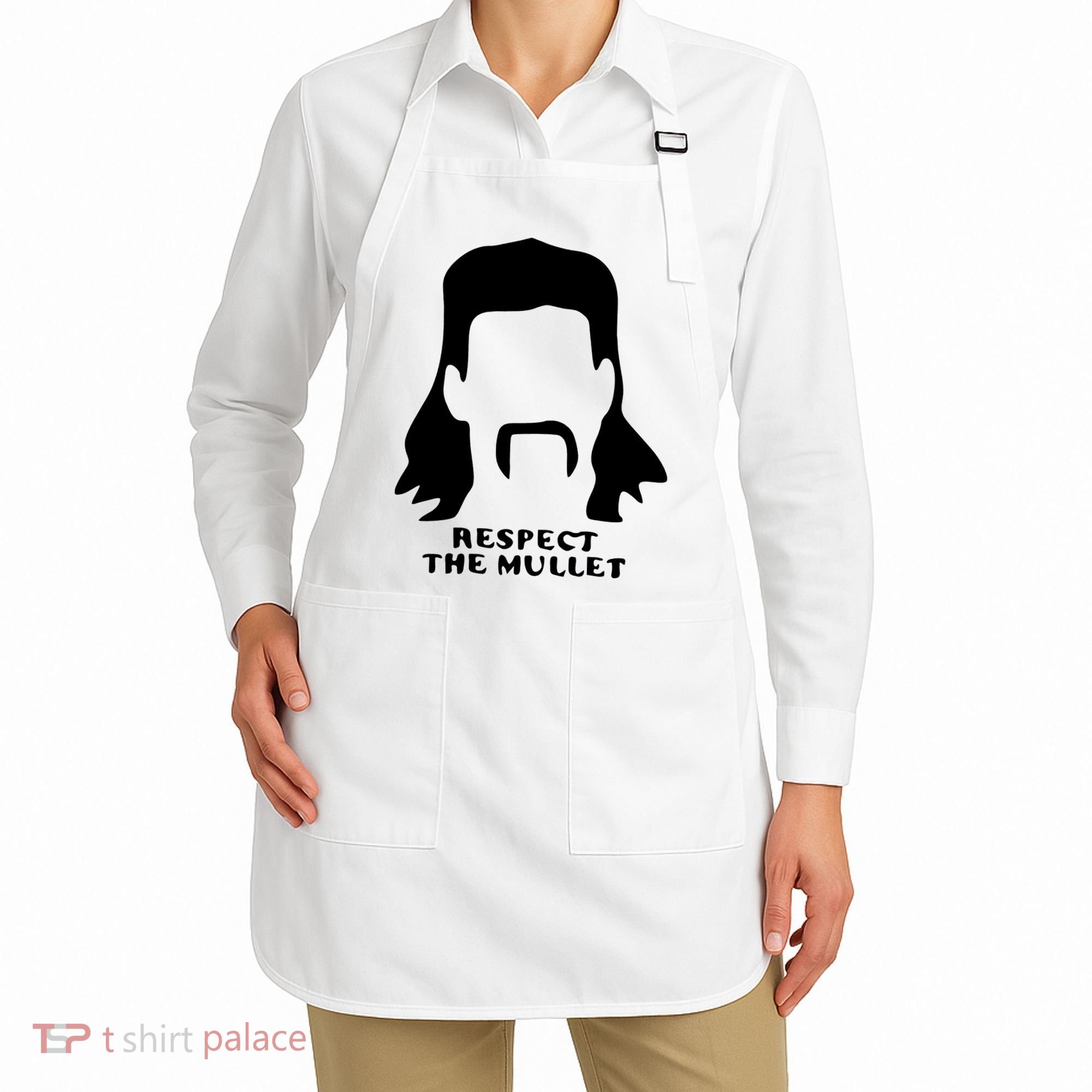 Respect The Mullet It's Mullet Time Funny Redneck Mullet Apron