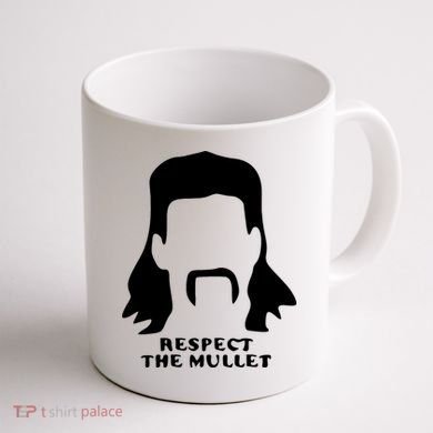 Respect The Mullet It's Mullet Time Funny Redneck Mullet Coffee Mug back