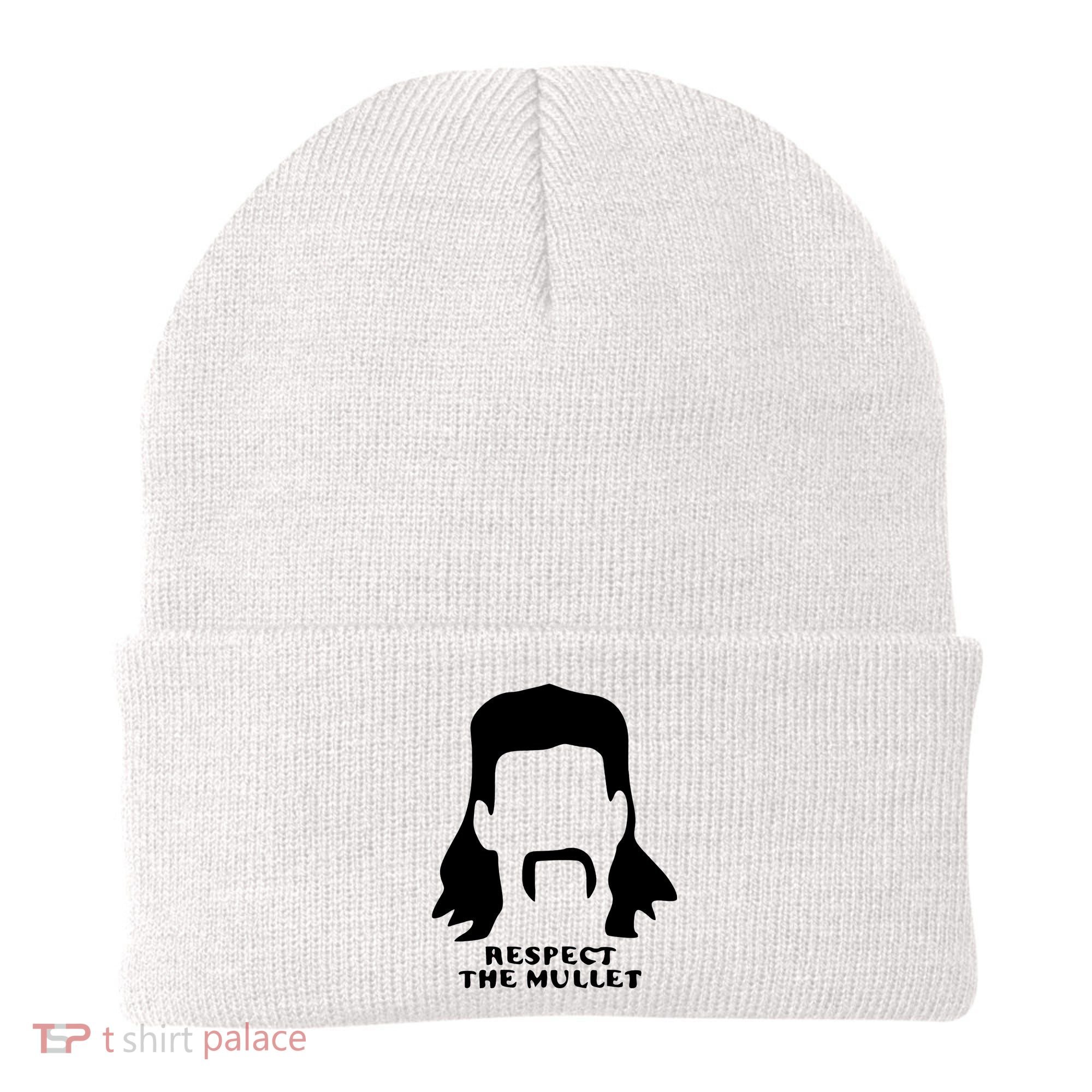 Respect The Mullet It's Mullet Time Funny Redneck Mullet Beanie