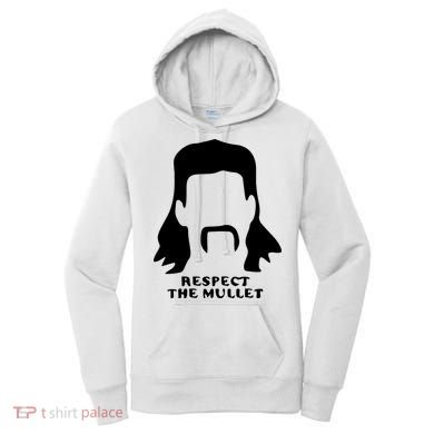 Respect The Mullet It's Mullet Time Funny Redneck Mullet Women's Hoodie