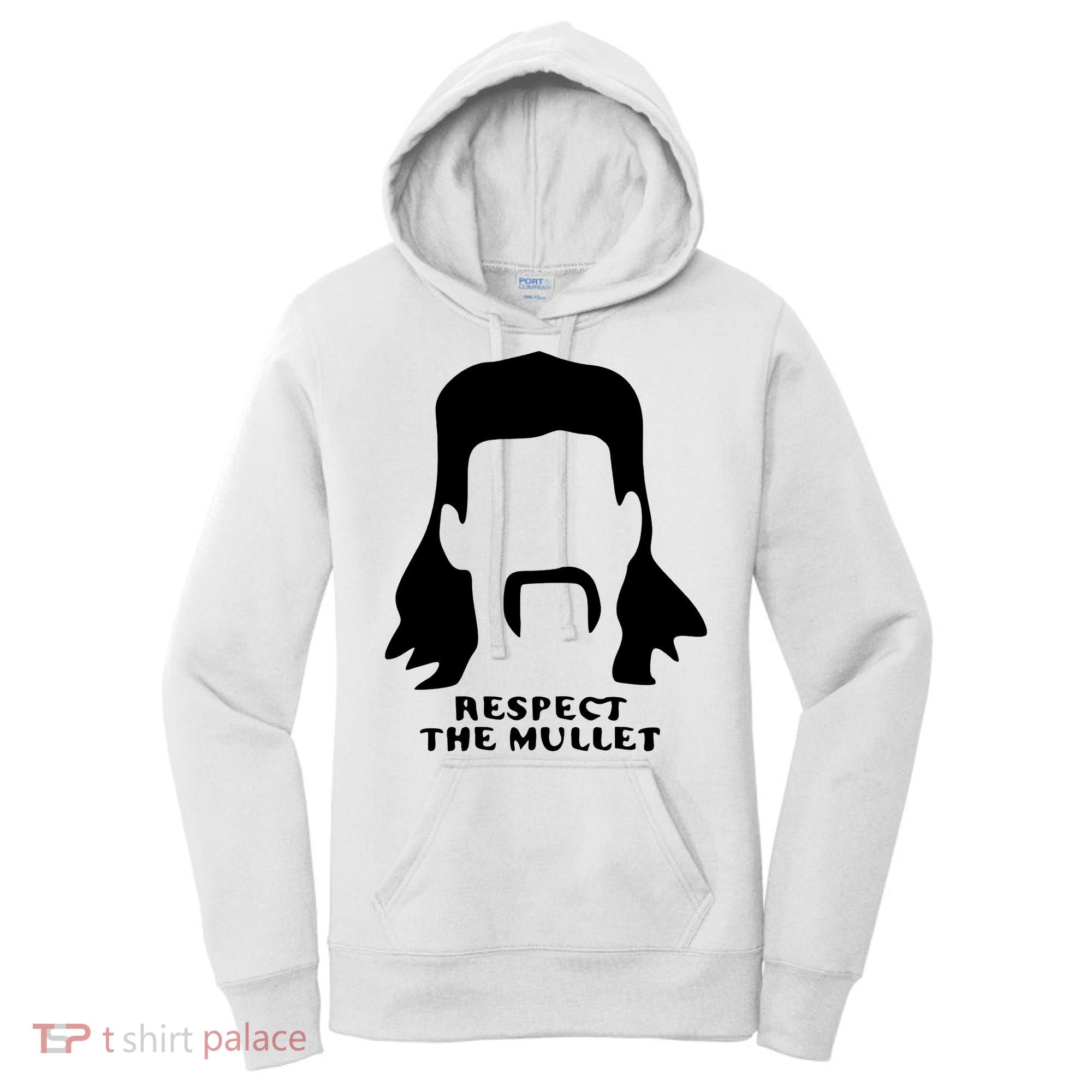 Respect The Mullet It's Mullet Time Funny Redneck Mullet Women's Hoodie