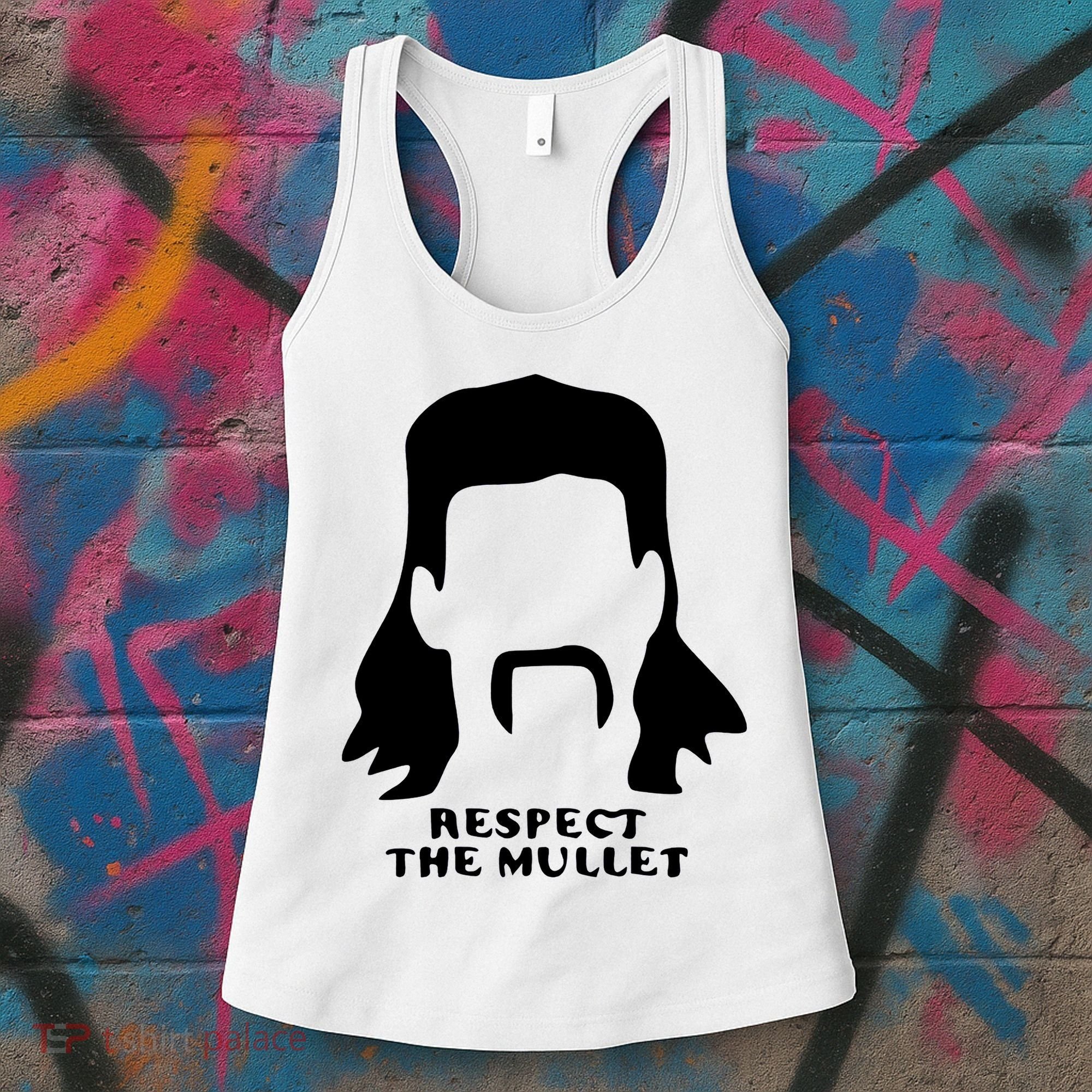 Respect The Mullet It's Mullet Time Funny Redneck Mullet Women's Tank Top