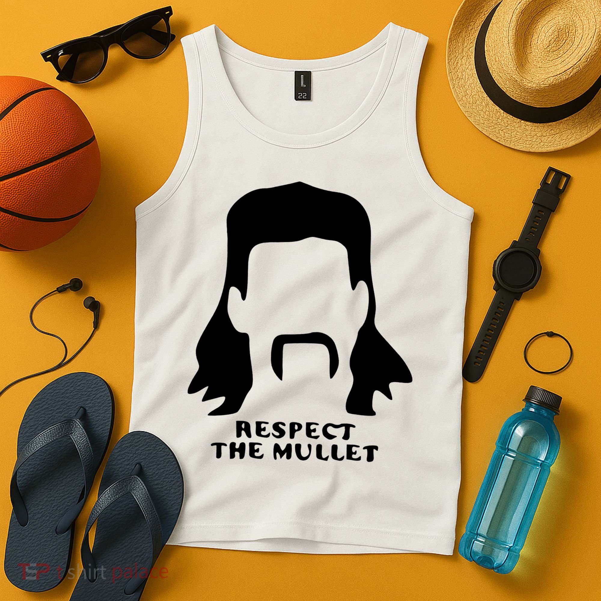 Respect The Mullet It's Mullet Time Funny Redneck Mullet Tank Top