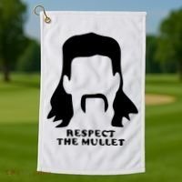 Respect The Mullet It's Mullet Time Funny Redneck Mullet Golf Towel thumb 1