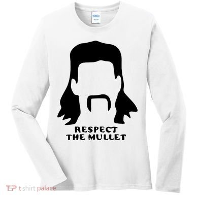Respect The Mullet It's Mullet Time Funny Redneck Mullet Women's Long Sleeve Shirt