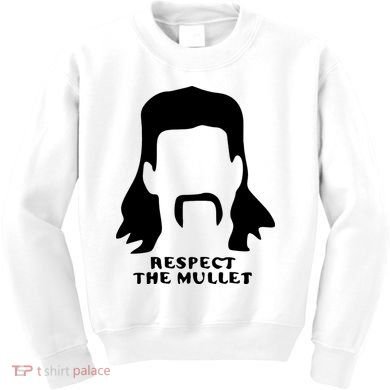 Respect The Mullet It's Mullet Time Funny Redneck Mullet Kids Sweatshirt