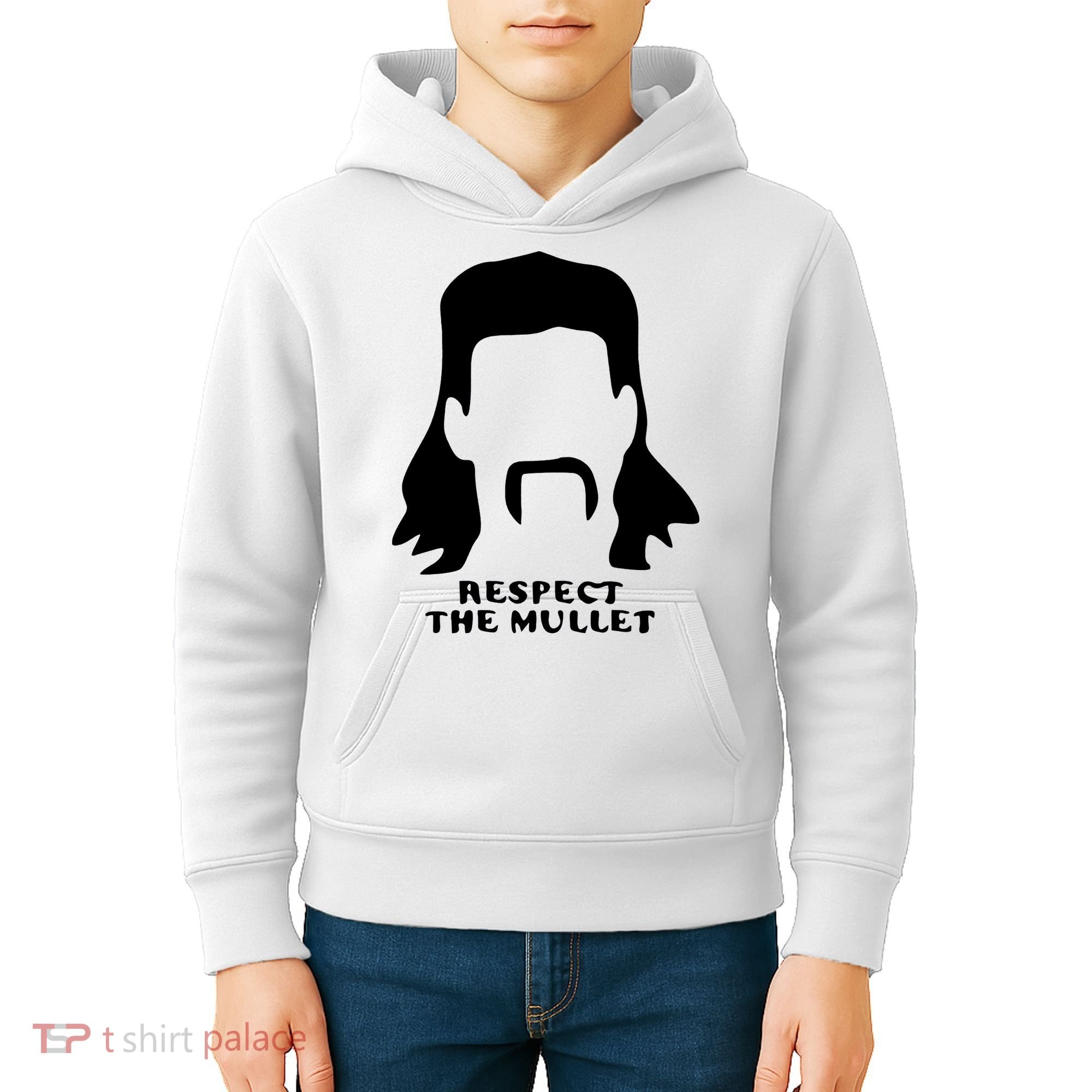 Respect The Mullet It's Mullet Time Funny Redneck Mullet Kids Hoodie