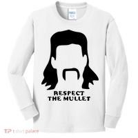 Respect The Mullet It's Mullet Time Funny Redneck Mullet Kids Long Sleeve Shirt thumb 0