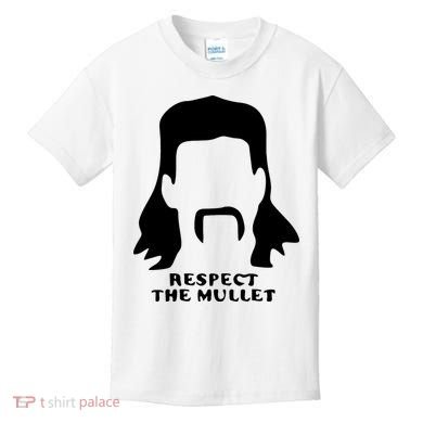 Respect The Mullet It's Mullet Time Funny Redneck Mullet Kids T-Shirt