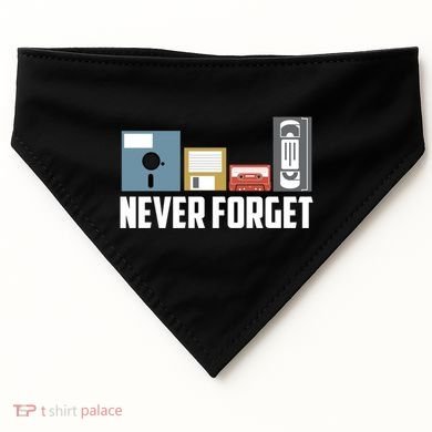 Retro Tech Never Forget Floppy Disk Gift 80s Nostalgia USA-Made Doggie Bandana
