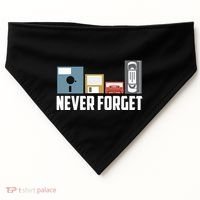 Retro Tech Never Forget Floppy Disk Gift 80s Nostalgia USA-Made Doggie Bandana thumb 0