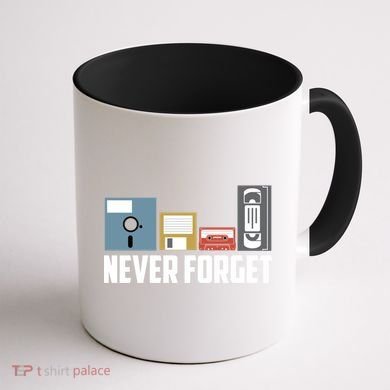 Retro Tech Never Forget Floppy Disk Gift 80s Nostalgia Coffee Mug back