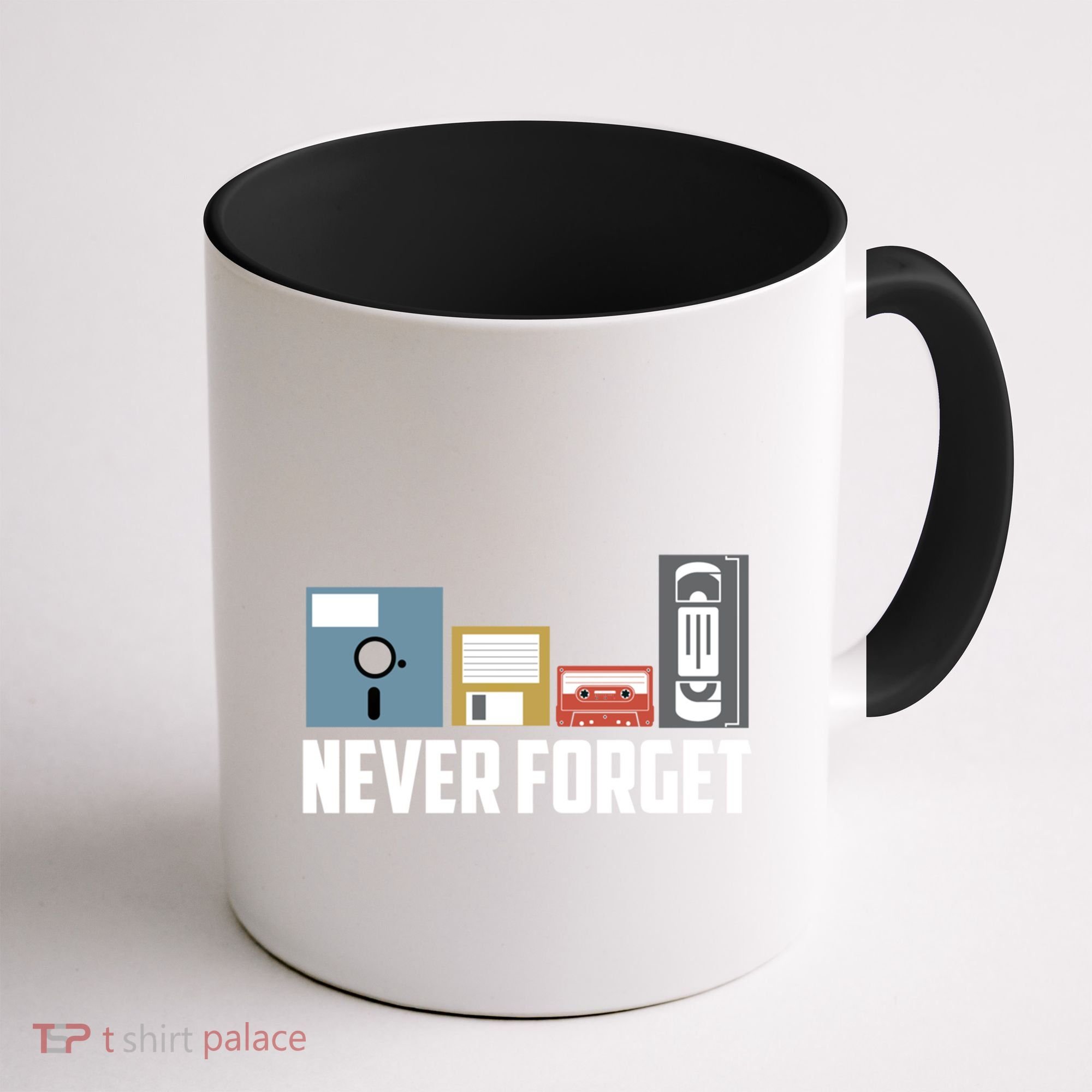 Retro Tech Never Forget Floppy Disk Gift 80s Nostalgia Coffee Mug