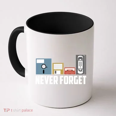 Retro Tech Never Forget Floppy Disk Gift 80s Nostalgia Coffee Mug