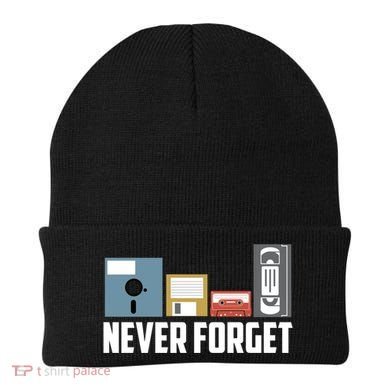 Retro Tech Never Forget Floppy Disk Gift 80s Nostalgia Beanie