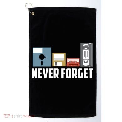 Retro Tech Never Forget Floppy Disk Gift 80s Nostalgia Golf Towel