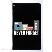 Retro Tech Never Forget Floppy Disk Gift 80s Nostalgia Golf Towel thumb 0
