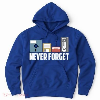 Retro Tech Never Forget Floppy Disk Gift 80s Nostalgia Hoodie