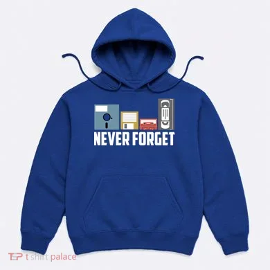 Retro Tech Never Forget Floppy Disk Gift 80s Nostalgia Hoodie