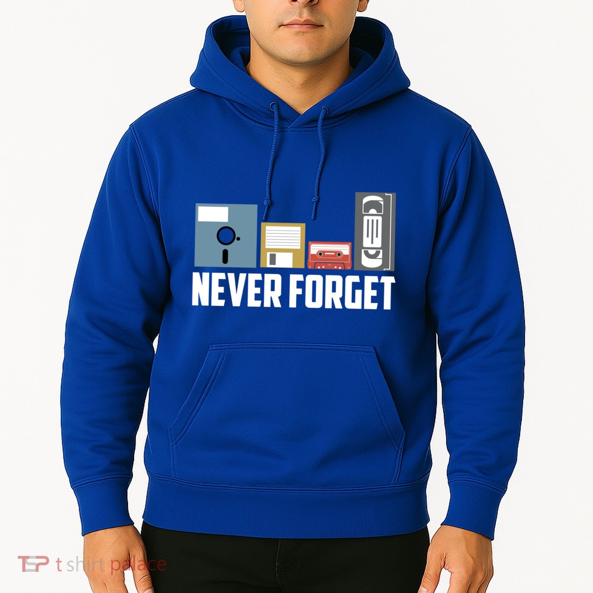 Retro Tech Never Forget Floppy Disk Gift 80s Nostalgia Hoodie