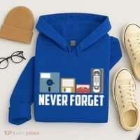 Retro Tech Never Forget Floppy Disk Gift 80s Nostalgia Hoodie thumb 4
