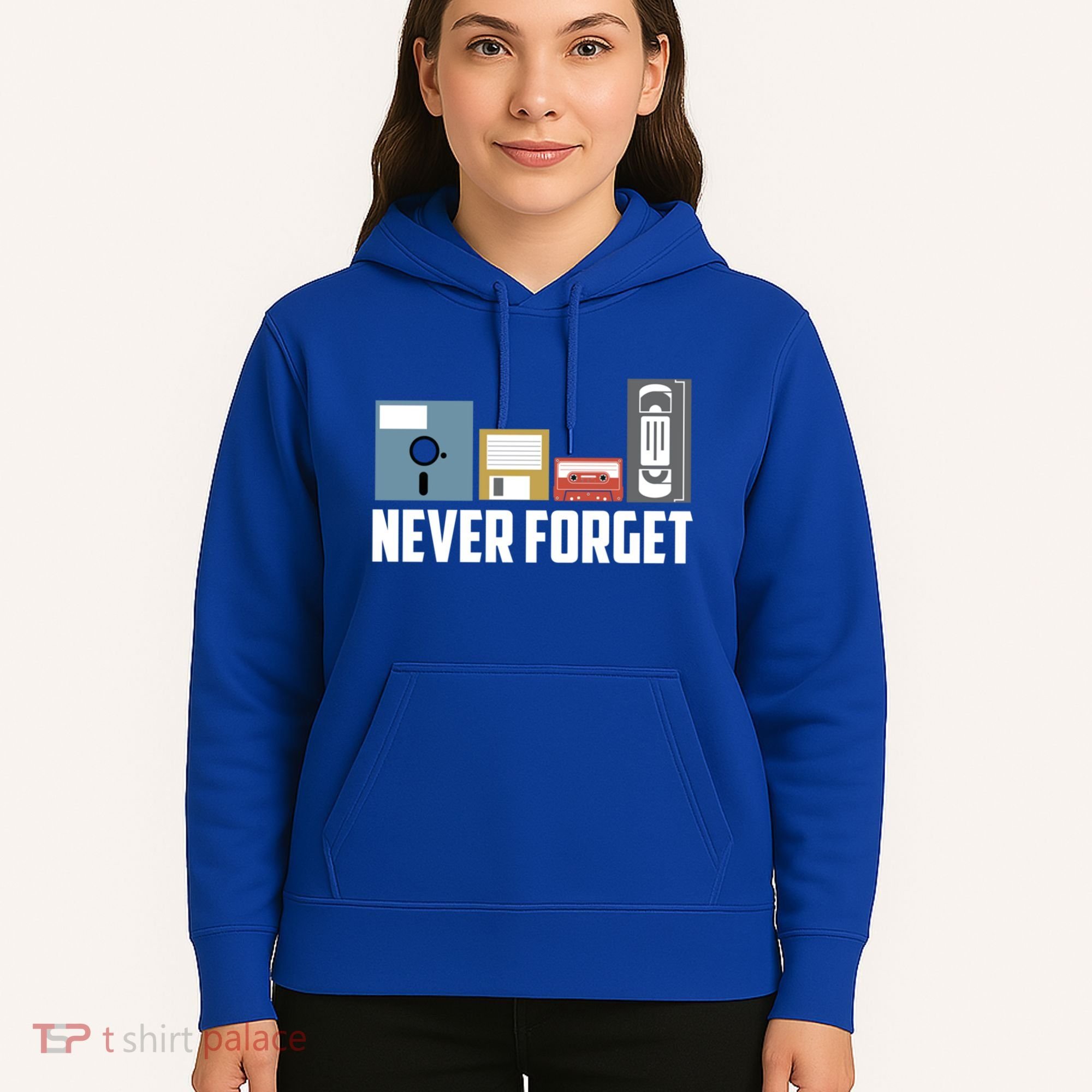 Retro Tech Never Forget Floppy Disk Gift 80s Nostalgia Hoodie