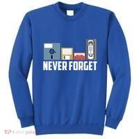 Retro Tech Never Forget Floppy Disk Gift 80s Nostalgia Sweatshirt thumb 0
