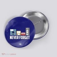 Retro Tech Never Forget Floppy Disk Gift 80s Nostalgia Button thumb 0