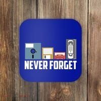 Retro Tech Never Forget Floppy Disk Gift 80s Nostalgia Coaster thumb 0