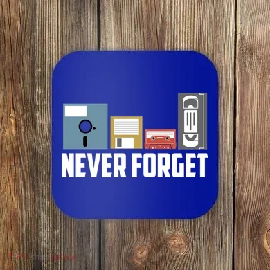 Retro Tech Never Forget Floppy Disk Gift 80s Nostalgia Coaster