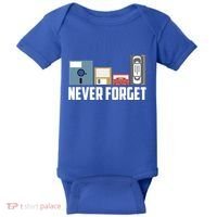 Retro Tech Never Forget Floppy Disk Gift 80s Nostalgia Baby Bodysuit thumb 0