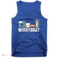 Retro Tech Never Forget Floppy Disk Gift 80s Nostalgia Tank Top thumb 0