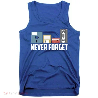 Retro Tech Never Forget Floppy Disk Gift 80s Nostalgia Tank Top