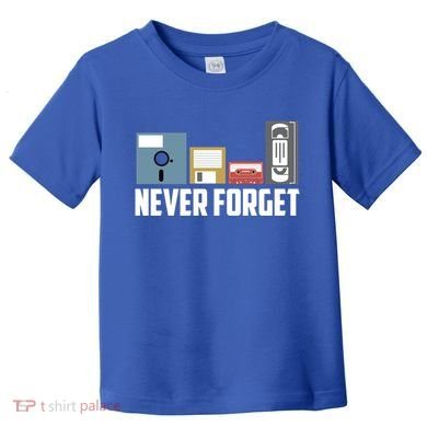 Retro Tech Never Forget Floppy Disk Gift 80s Nostalgia Toddler T-Shirt