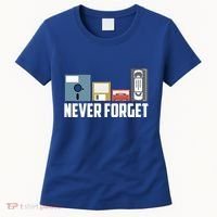 Retro Tech Never Forget Floppy Disk Gift 80s Nostalgia Women's T-Shirt thumb 0