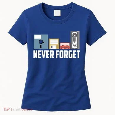 Retro Tech Never Forget Floppy Disk Gift 80s Nostalgia Women's T-Shirt