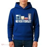 Retro Tech Never Forget Floppy Disk Gift 80s Nostalgia Kids Hoodie thumb 4