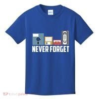 Retro Tech Never Forget Floppy Disk Gift 80s Nostalgia Kids T-Shirt thumb 0