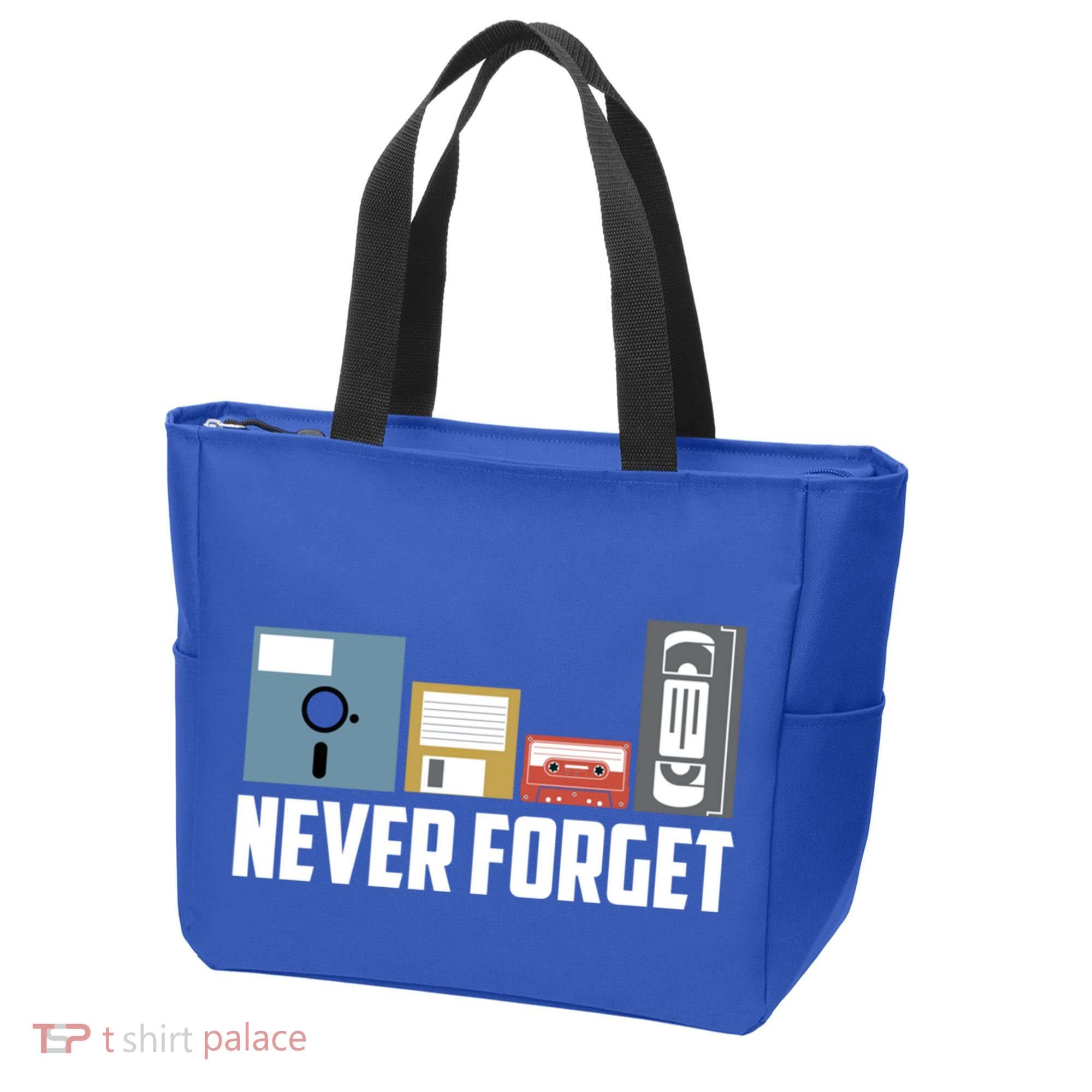 Retro Tech Never Forget Floppy Disk Gift 80s Nostalgia Tote Bag