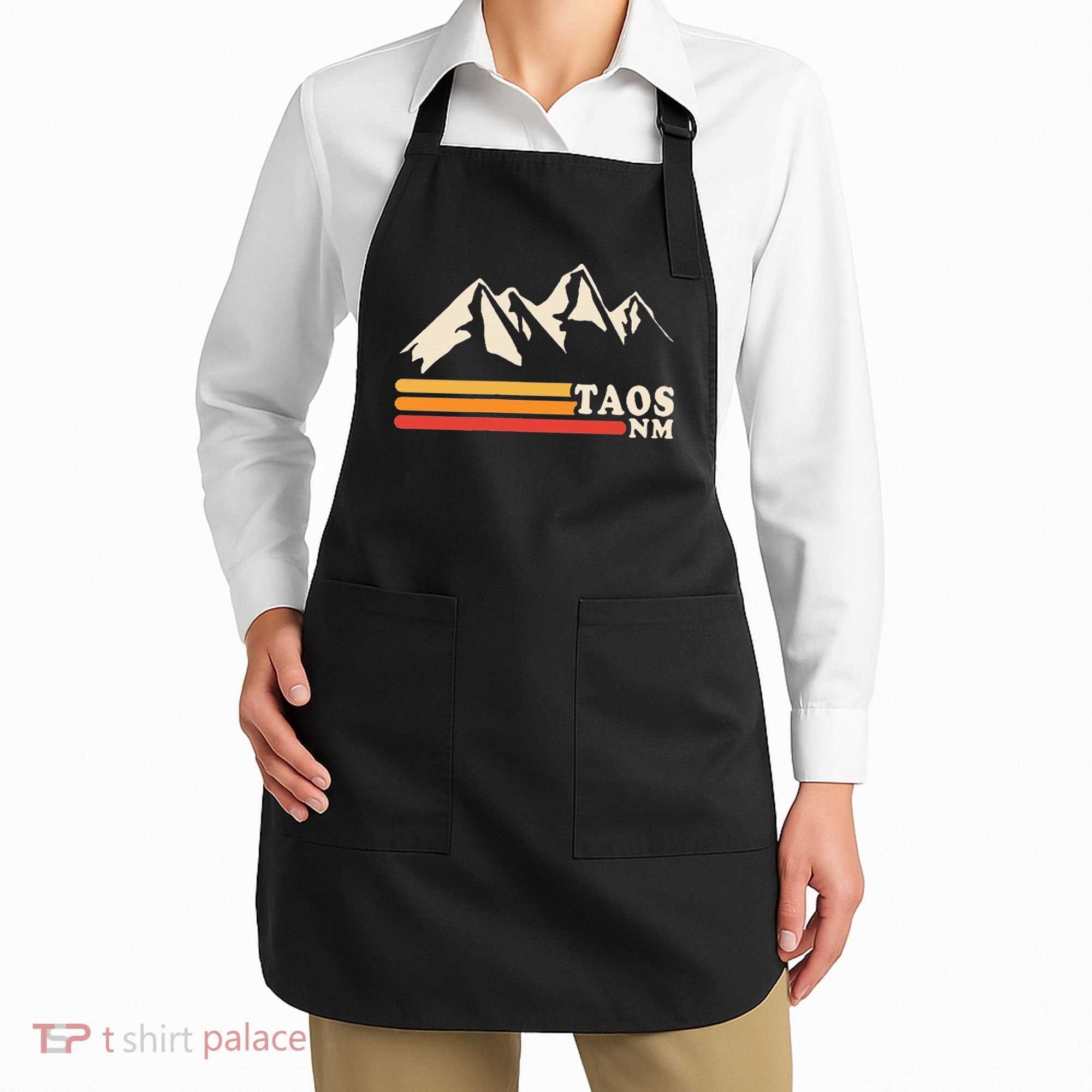 Retro Taos New Mexico Nm Mountains Ski Apron