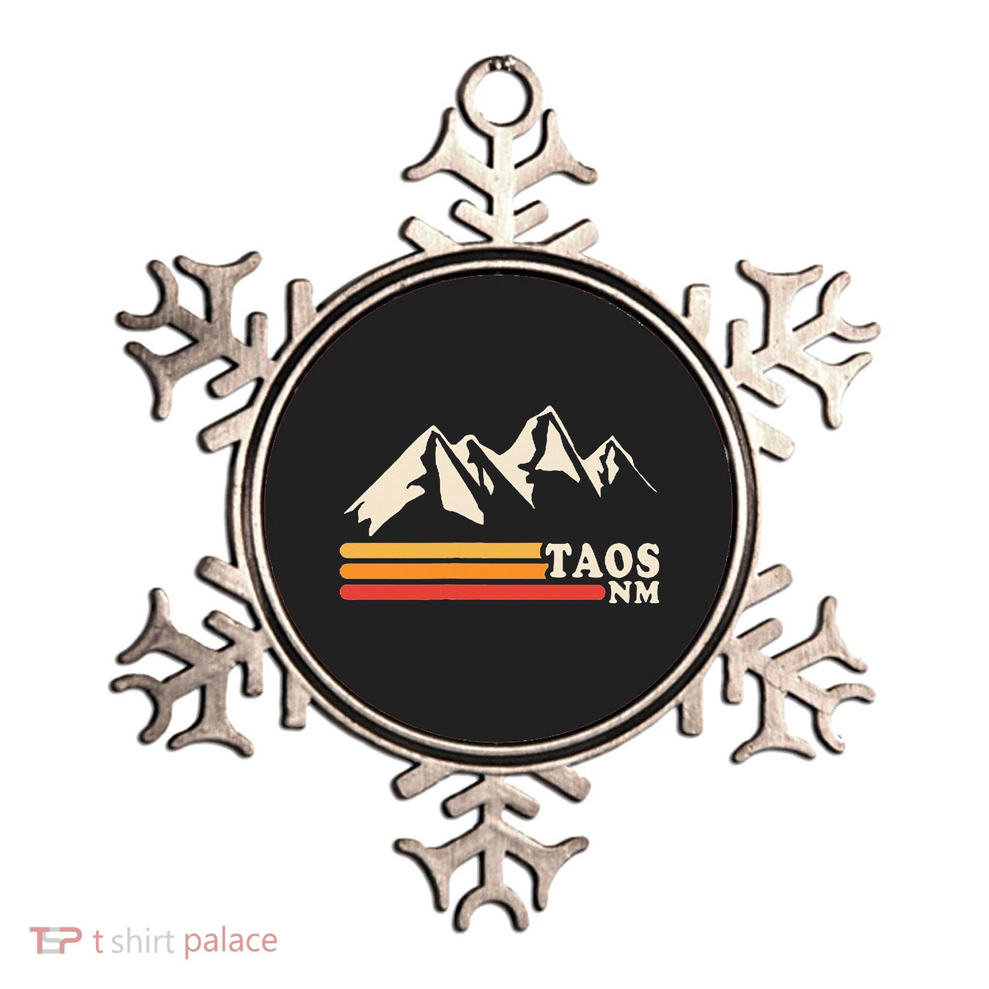 Retro Taos New Mexico Nm Mountains Ski Ornament