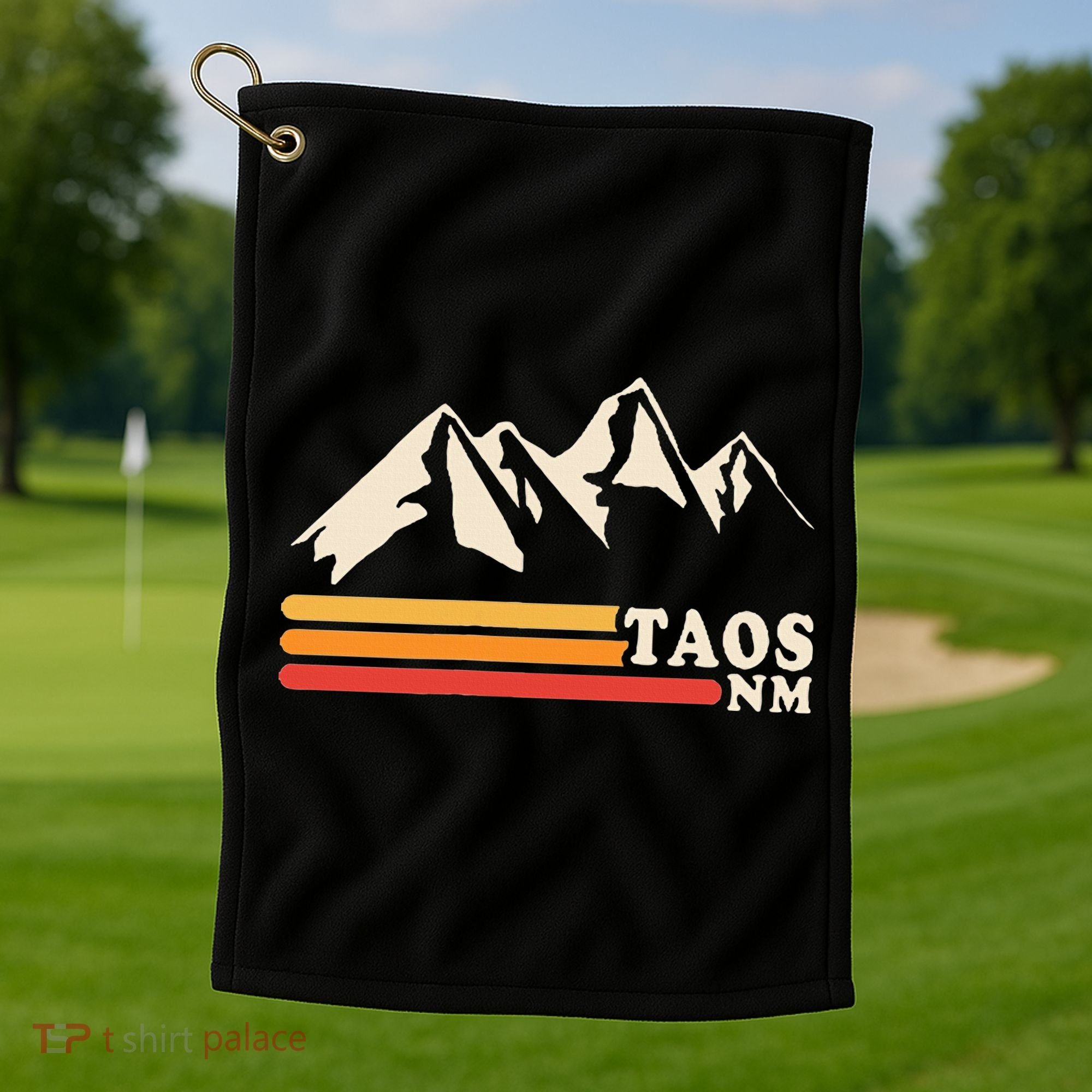 Retro Taos New Mexico Nm Mountains Ski Golf Towel