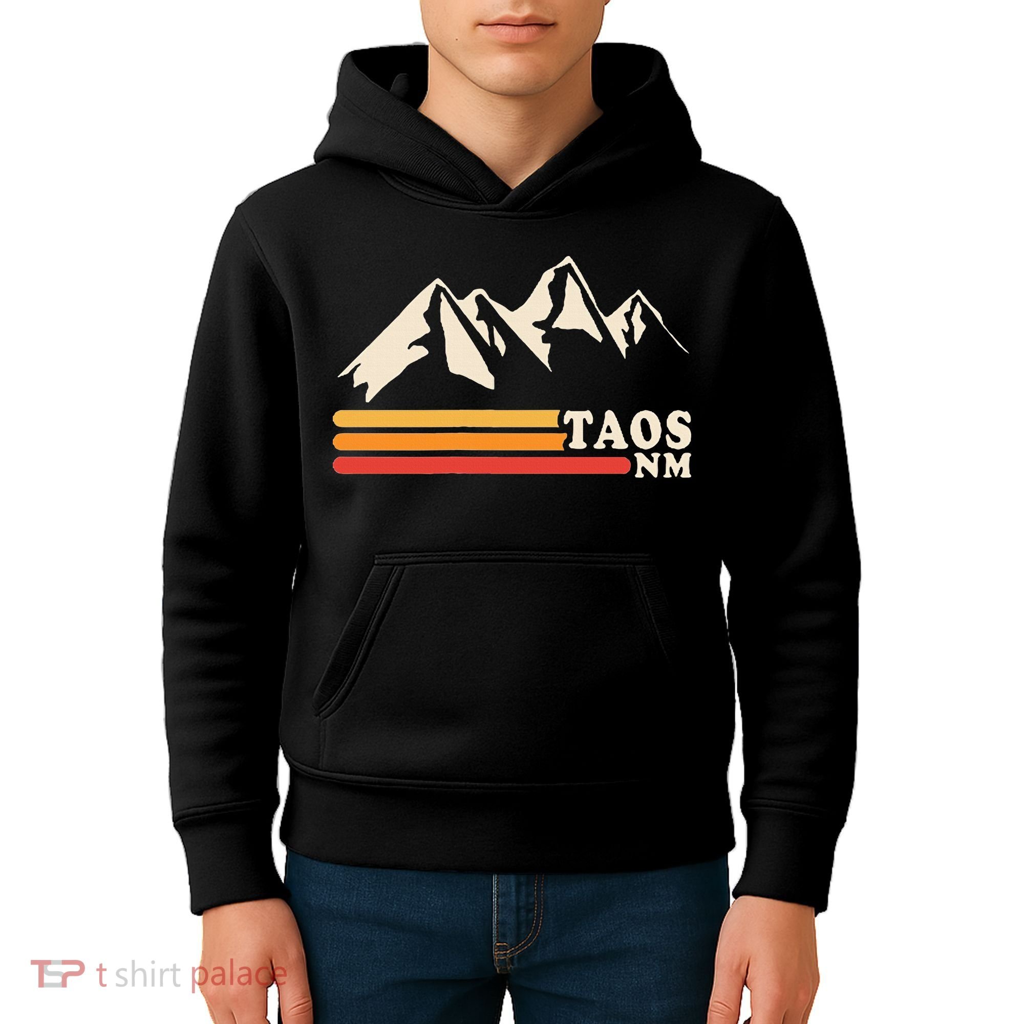 Retro Taos New Mexico Nm Mountains Ski Kids Hoodie