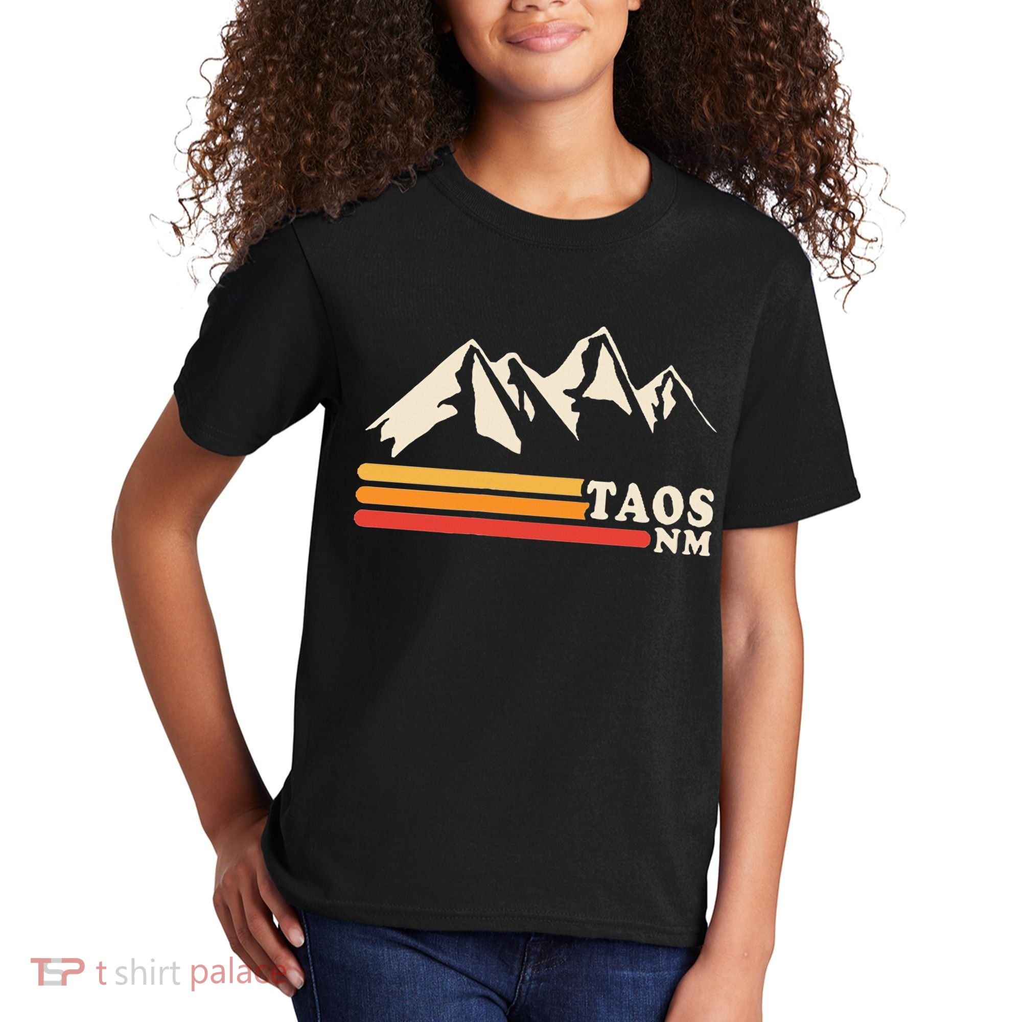Retro Taos New Mexico Nm Mountains Ski Kids T-Shirt