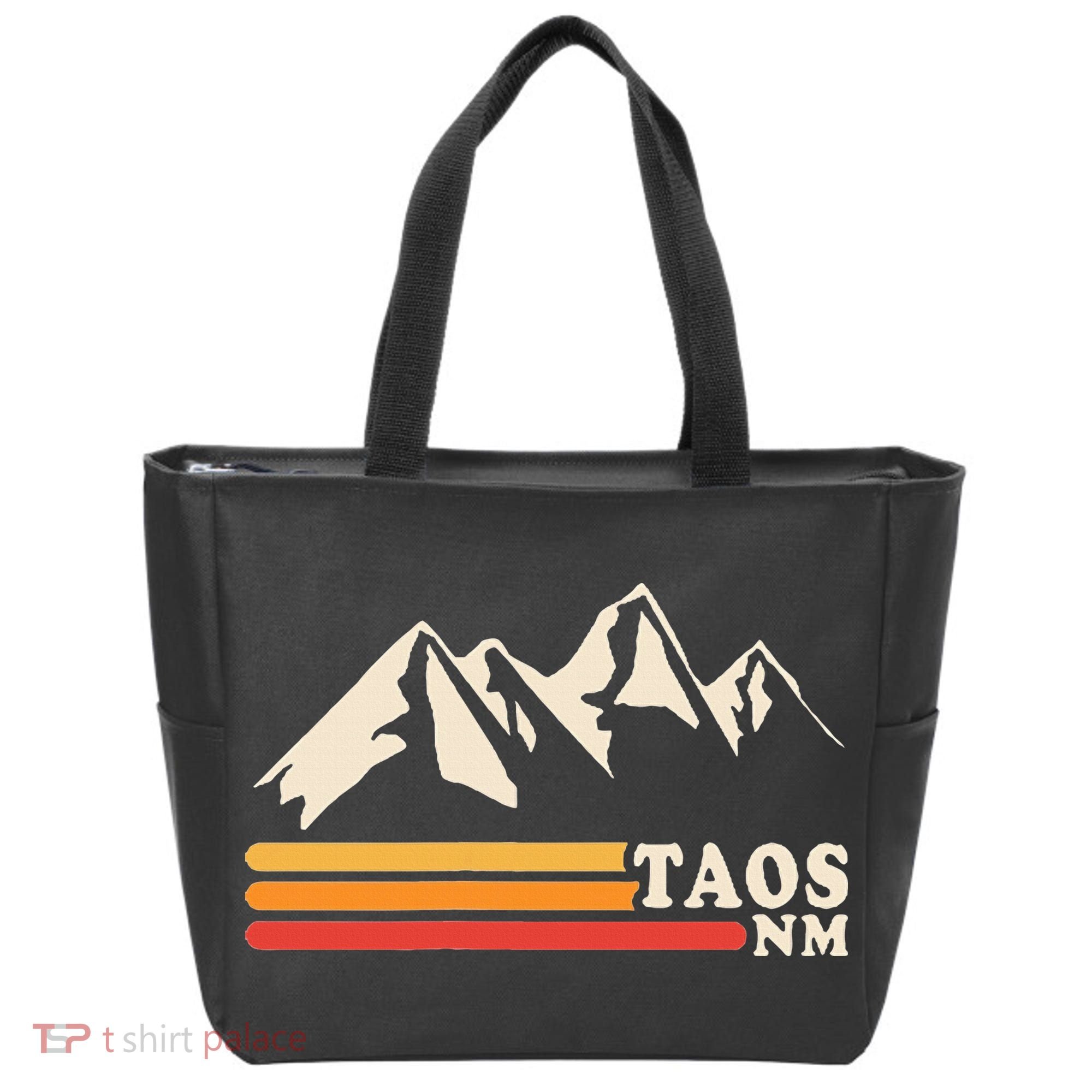 Retro Taos New Mexico Nm Mountains Ski Tote Bag