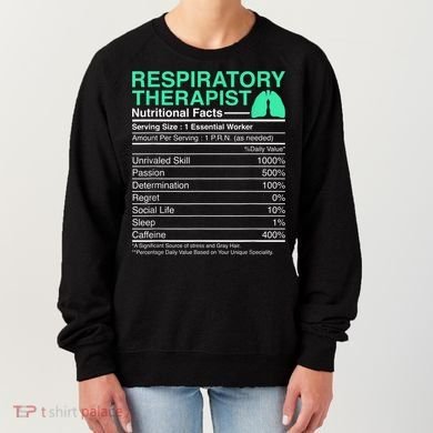 Respiratory Therapist Nutritional Facts Lungs Therapy Women's Sweatshirt