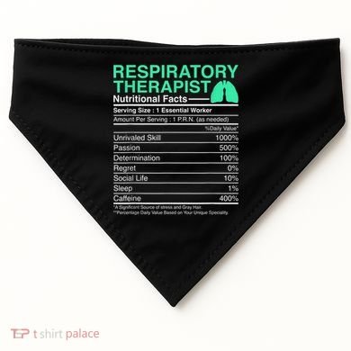 Respiratory Therapist Nutritional Facts Lungs Therapy USA-Made Doggie Bandana